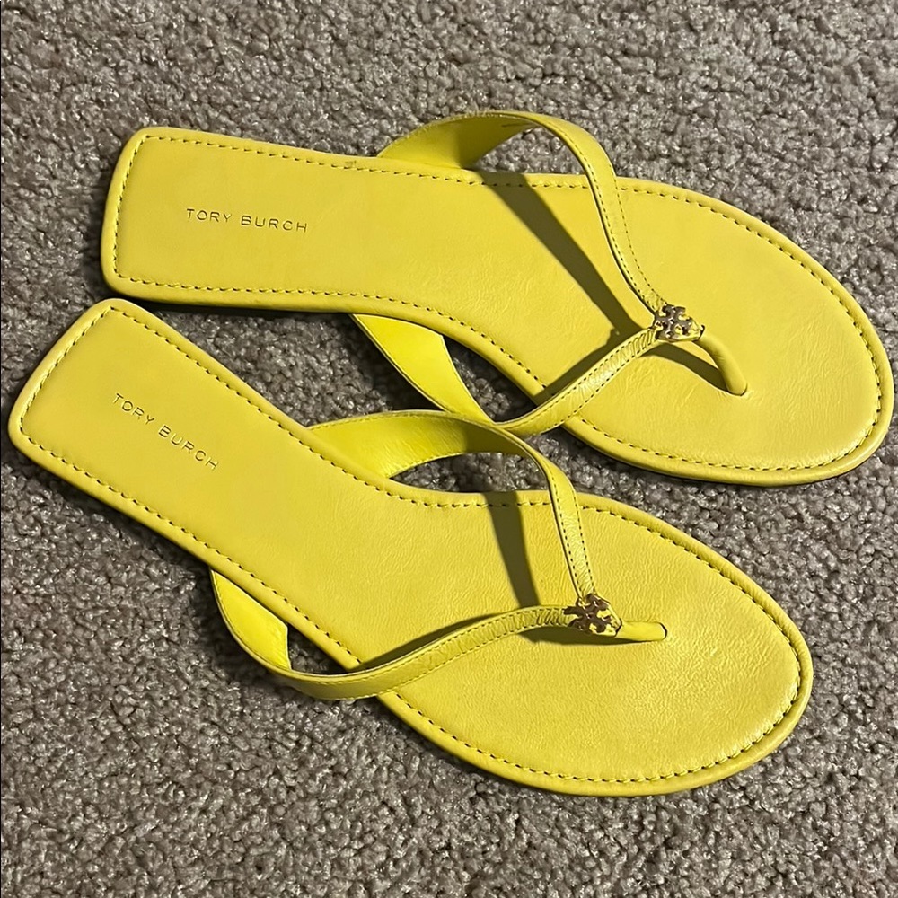 Tory Burch Yellow Women's Leather Sandals, like new